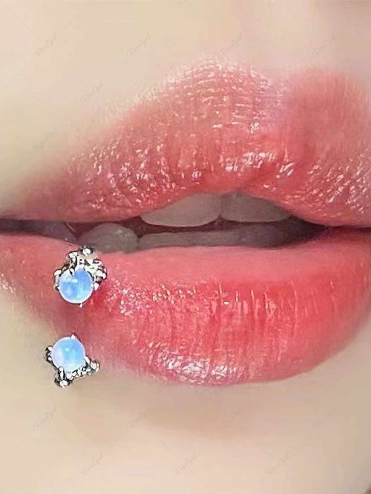 Bijoux D'Piercing de Perles Fantaisies Motif Lèvres Style Gothique Bleu clair 