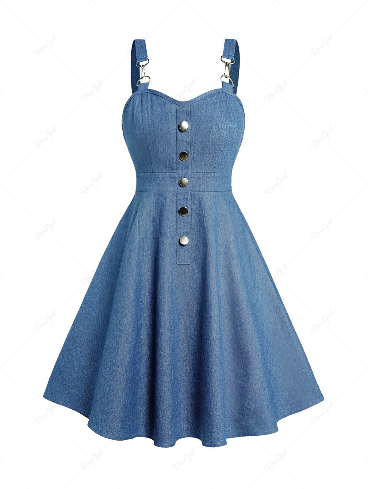 Trendy Plain Color Bowknot Mock Button High Waisted A Line Mini Dress  
