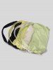 Women's Solid Color Large Capacity Toggle Drawstring Double Way Zip Half Moon Shoulder Bag -  