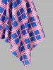Off Shoulder Plaid Lace Up Dress -  