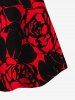 Plus Size Rose Print Cami Top (Adjustable Shoulder Strap) -  