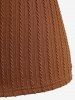 Plus Size Square Neck Textured Ribbed Solid Cable Knit Long Sleeves Top -  