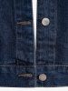 Plus Size Full Buttons Lapel Pockets Denim Coat - Bleu XL