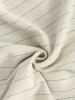 Men's Daily Casual Pinstriped Linen Textured Stand Collar Long Sleeve Button Up Shirt -  