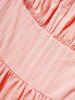 Solid Color Ruched Bust Textured Sleeveless A Line Cami Dress -  