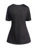 Plaid Print Adjustable Strap Asymmetric Dress And Basic Short Sleeve T-shirt Set -  