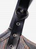 Plaid Print Adjustable Strap Asymmetric Dress And Basic Short Sleeve T-shirt Set -  