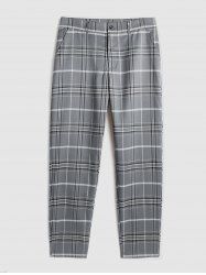 Plaid Pattern Casual Pants -  