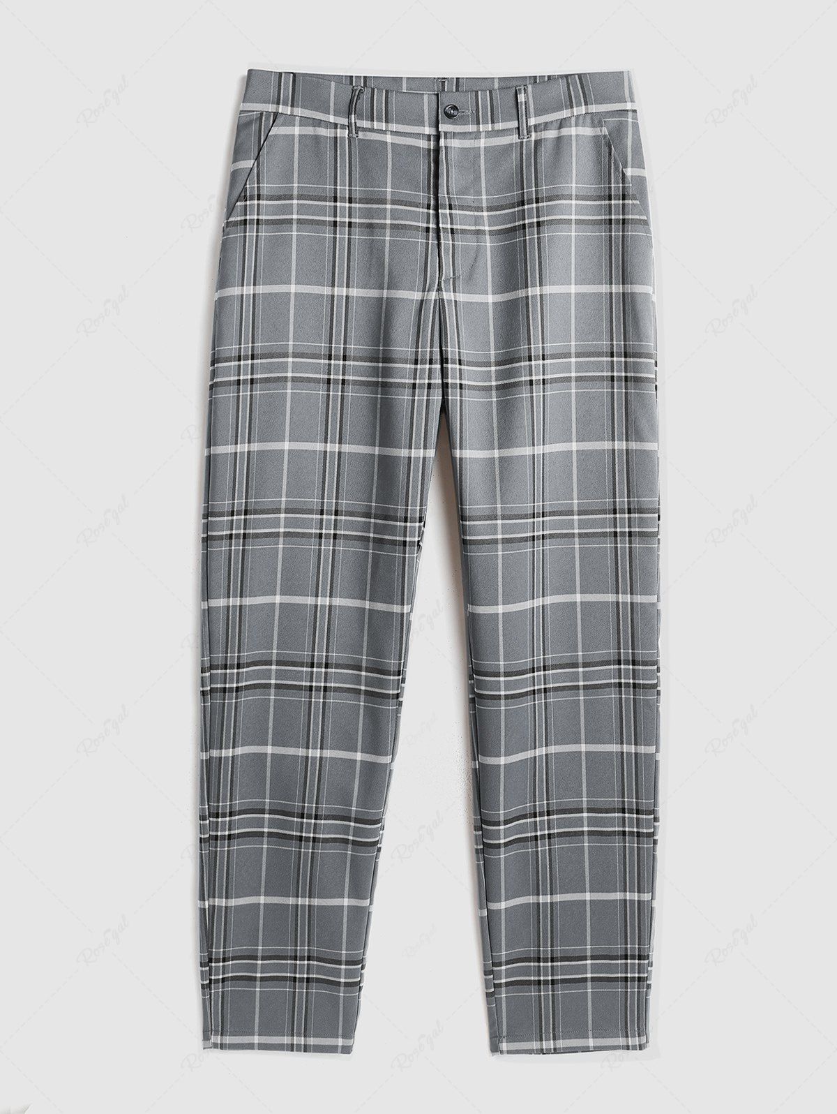 Buy Plaid Pattern Casual Pants  