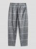 Plaid Pattern Casual Pants -  