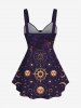 Gothic Sun Moon Star Galaxy Print Cinched Tank Top -  