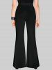 Gothic Wizard Bird Bloody Print Flare Pants -  