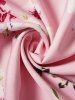 Butterfly Floral Print A Line Vacation Sundress and Bowknot Surplice T Shirt Set -  