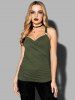 Ruched Butterfly Lace O Ring Tank Top -  