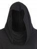 Robe à Capuche Bicolore Ceinturée à Manches Longues - Noir M