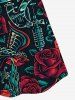 Plus Size Rose Bird Heart Flame Print Cami Top (Adjustable Shoulder Strap) -  