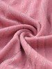 T-shirt Asymétrique Texturé Plissé Superposé de Grande Taille à Paillettes - Rose clair L | US 12