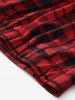 Gothic Elastic Waist Plaid Skinny Pants -  