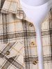 Men's Casual Plaid Flap Pockets Wool Blend Long Sleeve Cargo Shacket -  