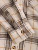 Men's Casual Plaid Flap Pockets Wool Blend Long Sleeve Cargo Shacket -  