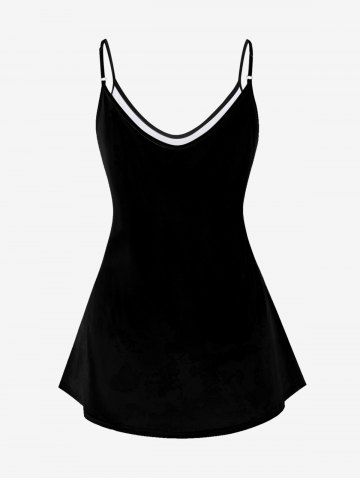 Plus Size Rose Leaf Heart Diamond 3D Print Cami Top (Adjustable Shoulder Strap)
