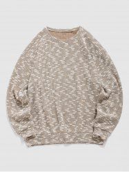 Men's Crew Neck Heather Crochet Jacquard Pullover Sweatshirt -  