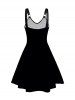 Jellyfish Pattern O-ring Strap Sleeveless High Waisted V Neck A Line Midi Dress -  