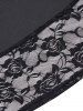 Cut Out Keyhole Sheer Floral Lace Panel Midi Party Dress -  