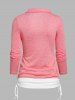 Crossover Cinched Heathered Faux Twinset T-shirt -  