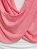 Crossover Cinched Heathered Faux Twinset T-shirt -  