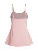 Plus Size Plain Color Cami Top And Lace Scalloped Short Sleeve T Shirt Set -  