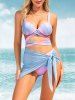 Pastel Color Shell Underwire Bandage Bikini Swimsuit -  