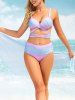 Pastel Color Shell Underwire Bandage Bikini Swimsuit -  