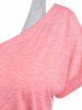 Skew Collar T-shirt and Racerback Tank Top Set -  