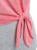 Skew Collar T-shirt and Racerback Tank Top Set -  