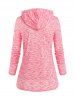 Hooded Space Dye Print Faux Twinset Surplice T-shirt -  