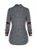 Plaid Print Cinched Heathered Faux Twinset T-shirt -  