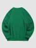 Men's Daily Casual Solid Color Jacquard Design Crew Neck Pullover Sweatshirt -  