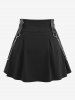 Plus Size Pentagram Zipper O-Ring Chains PU Straps Grommet Ruched Skirt -  
