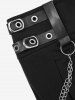 Plus Size Pentagram Zipper O-Ring Chains PU Straps Grommet Ruched Skirt -  