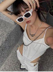 Fashion Square Small Frame Sunglasses -  