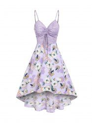 Space Dye Floral Print Cami Dress -  