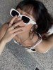 Fashion Square Small Frame Sunglasses -  