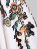 Robe Nuisette à Imprimé Floral et Feuilles - Blanc XL