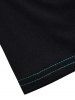 Contrast Colorblock Draped Cowl Neck Mock Button Casual Tank Top -  