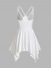 Asymmetrical Butterfly Print Cami Short Dress -  
