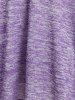 Robe à Bretelle Chinée Imprimée Tordue en Avant - Violet clair XXXL