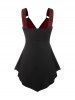 Gothic Skull Lace Panel Plunge Tank Top -  