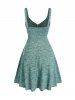 Sleeveless Space Dye Mock Button Mini Dress -  