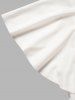 Robe Ceinturée à Imprimé Tournesol à Volants - Blanc L